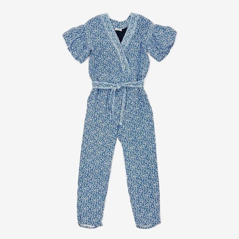 Ulla Johnson Reiko Jumpsuit Size 2 Blue Cotton Boho Cottage Soft Girl Summer